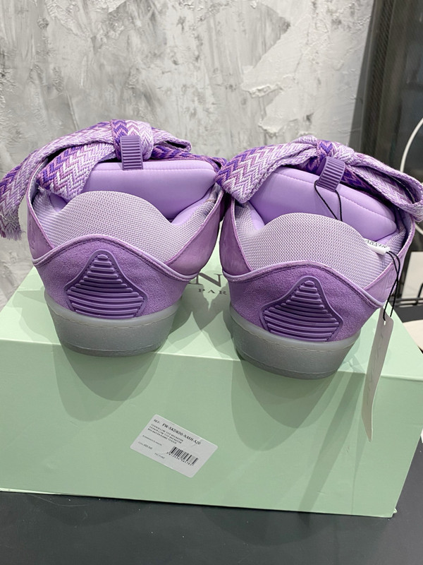 Lanvin Curb Sneakers Napa Leather Sneakers, Liliac Purple