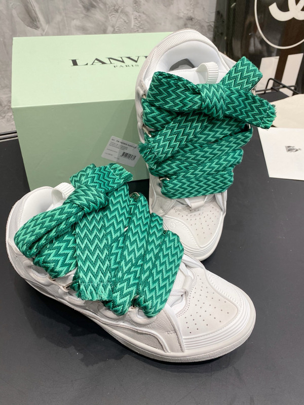 Lanvin Curb Sneakers Napa Leather Sneakers, White