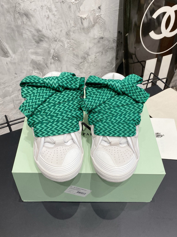 Lanvin Curb Sneakers Napa Leather Sneakers, White