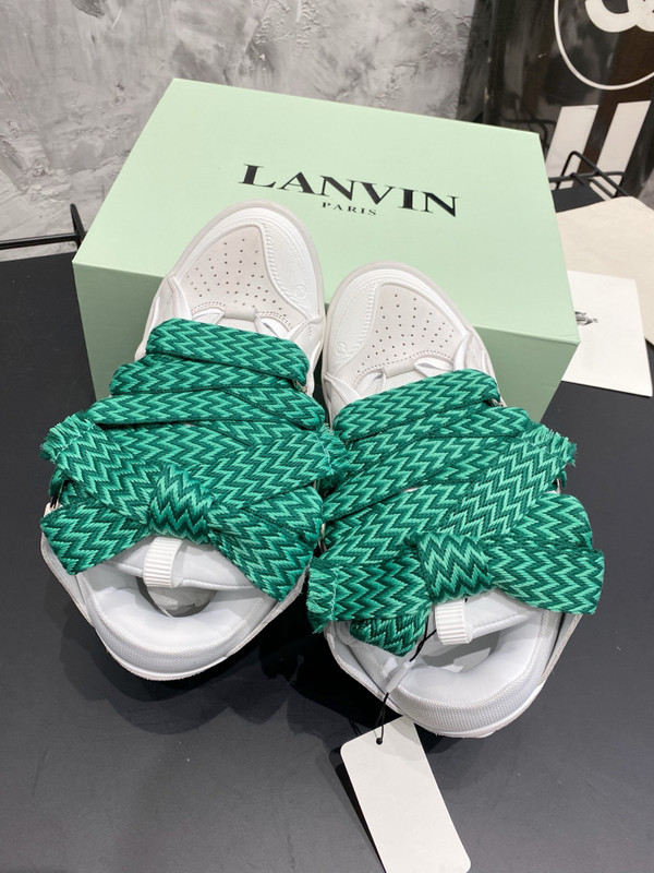 Lanvin Curb Sneakers Napa Leather Sneakers, White