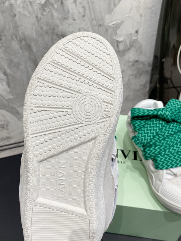 Lanvin Curb Sneakers Napa Leather Sneakers, White
