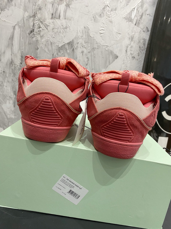 Lanvin Curb Sneakers Napa Leather Sneakers, Sherbert Pink