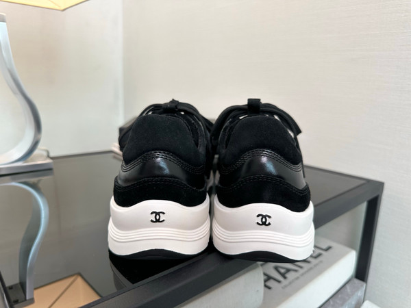Chanel Sneakers Women Laminated Calfskin & Suede Calfskin 2024/2025 Metiers D’art Collection, Black