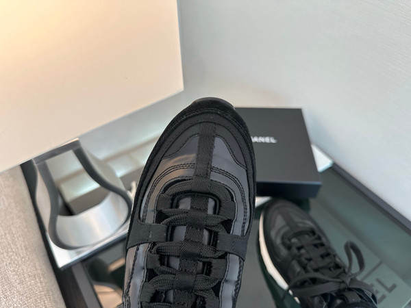 Chanel Sneakers Women Laminated Calfskin & Suede Calfskin 2024/2025 Metiers D’art Collection, Black