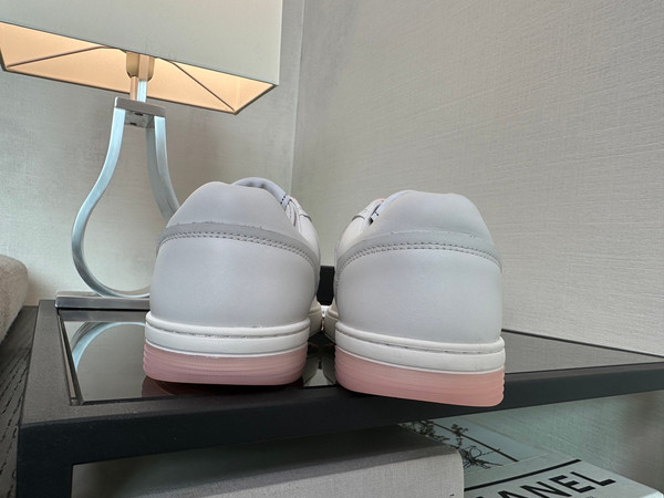 Chanel Sneakers Women Calfskin Fall-Winter 2025-2026 Pre-Collection, White & Pink
