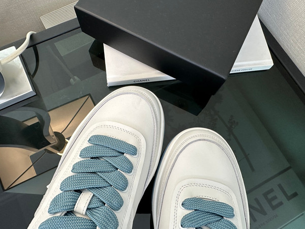 Chanel Sneakers Women Calfskin Fall-Winter 2025-2026 Pre-Collection, White & Blue