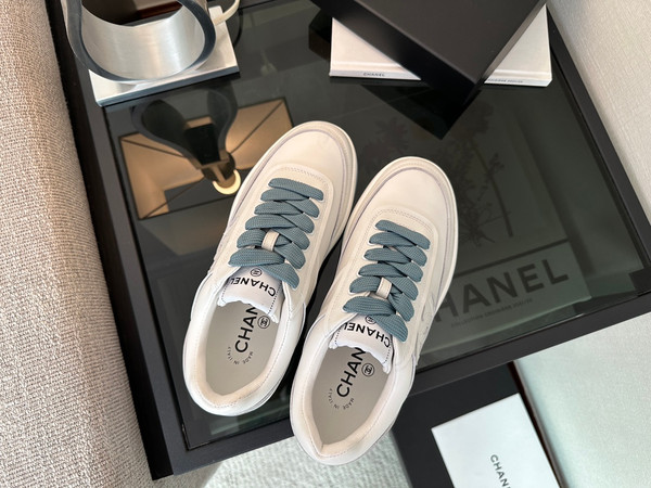Chanel Sneakers Women Calfskin Fall-Winter 2025-2026 Pre-Collection, White & Blue