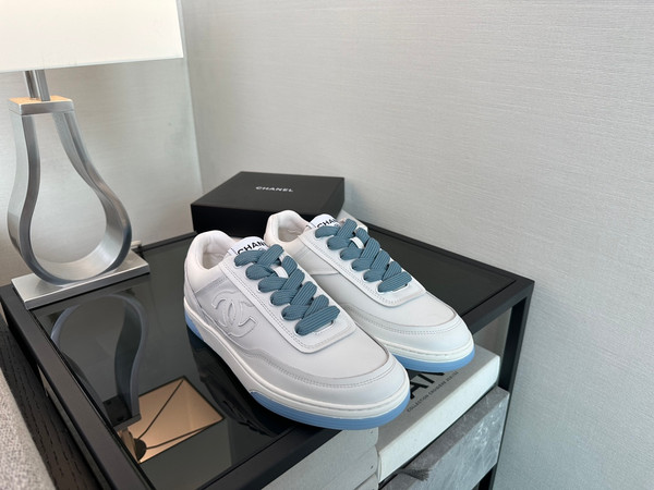 Chanel Sneakers Women Calfskin Fall-Winter 2025-2026 Pre-Collection, White & Blue