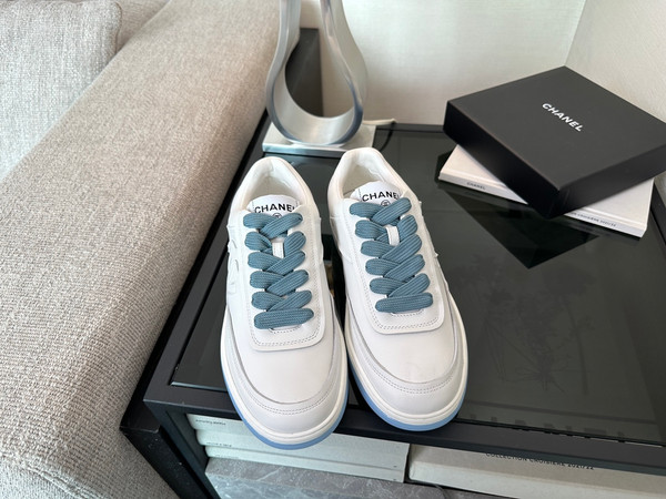 Chanel Sneakers Women Calfskin Fall-Winter 2025-2026 Pre-Collection, White & Blue