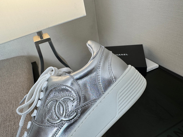 Chanel Sneakers Women Calfskin Fall-Winter 2025-2026 Pre-Collection, Silver