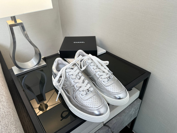 Chanel Sneakers Women Calfskin Fall-Winter 2025-2026 Pre-Collection, Silver