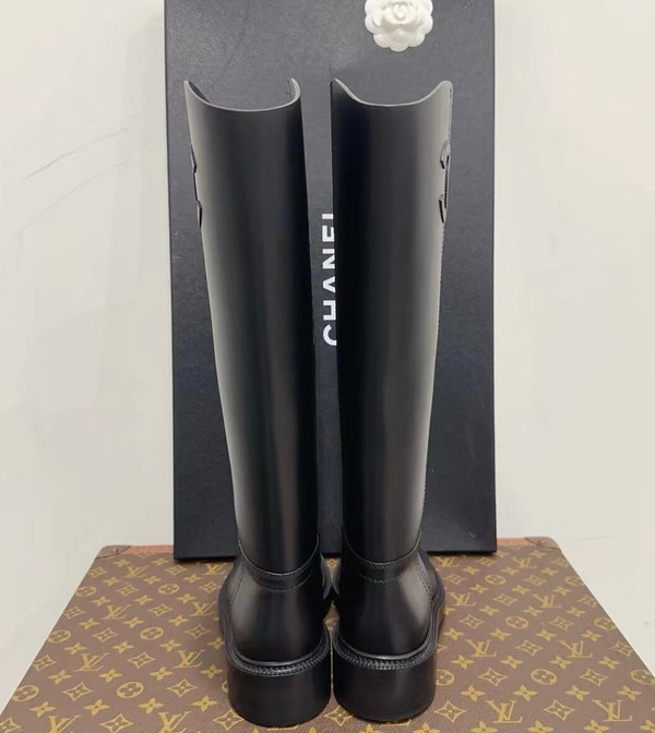Chanel Knee High Boots Womens Calfskin 2024/2025 Métiers D'art Collection, Black