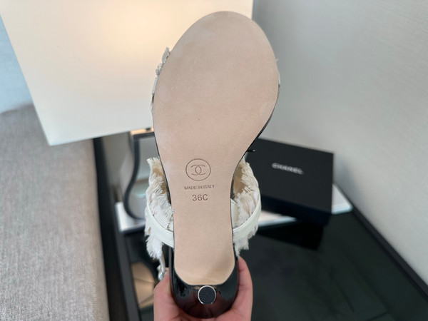 Chanel Kitten Slingback Heel Womens, Calfskin Fall-Winter 2025-2026 Pre-Collection, White & Black