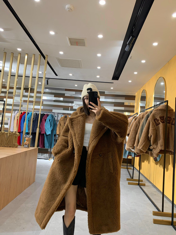 Max Mara Women's Hooded Teddy Bear Winter Coat 10th Anniversary Tobacco