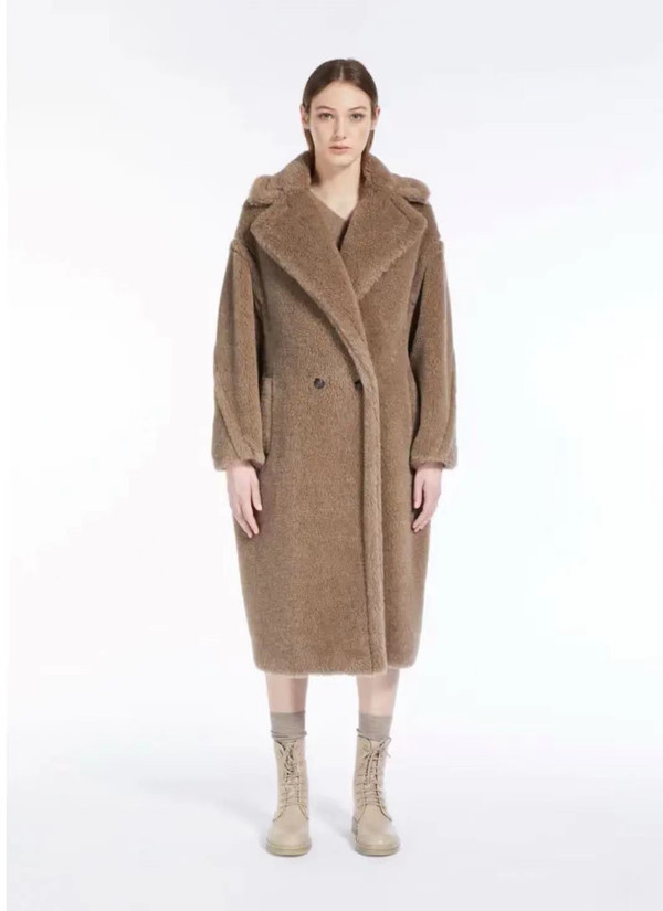 Max Mara Women's Teddy Bear Winter Coat 10th Anniversary Honey Brown