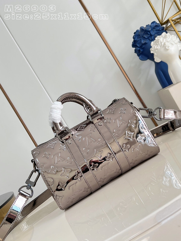 Louis Vuitton Keepall Bandoulière 25 Monogram Heritage Monogram Mirror Canvas M26903, Gunmetal