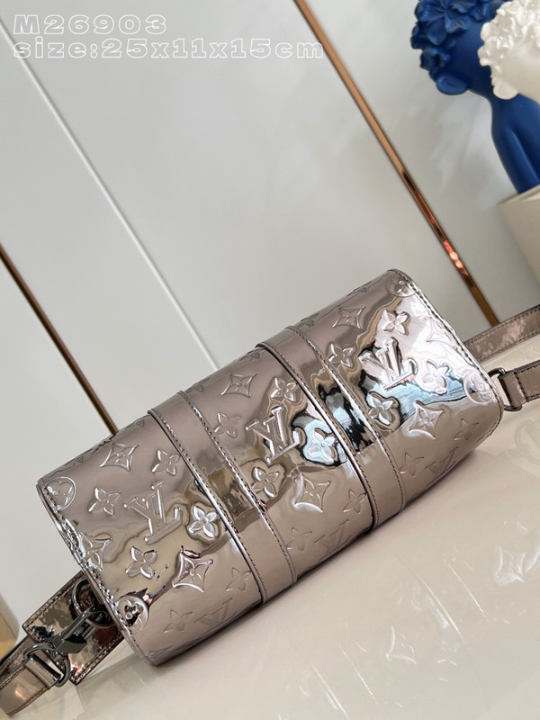 Louis Vuitton Keepall Bandoulière 25 Monogram Heritage Monogram Mirror Canvas M26903, Gunmetal