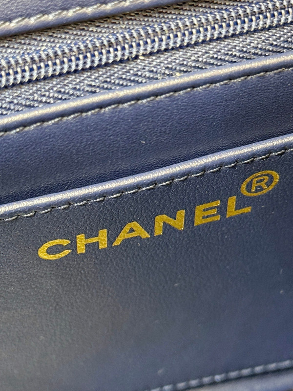 Chanel Vintage Denim Backpack 26cm Lambskin Leather, Blue