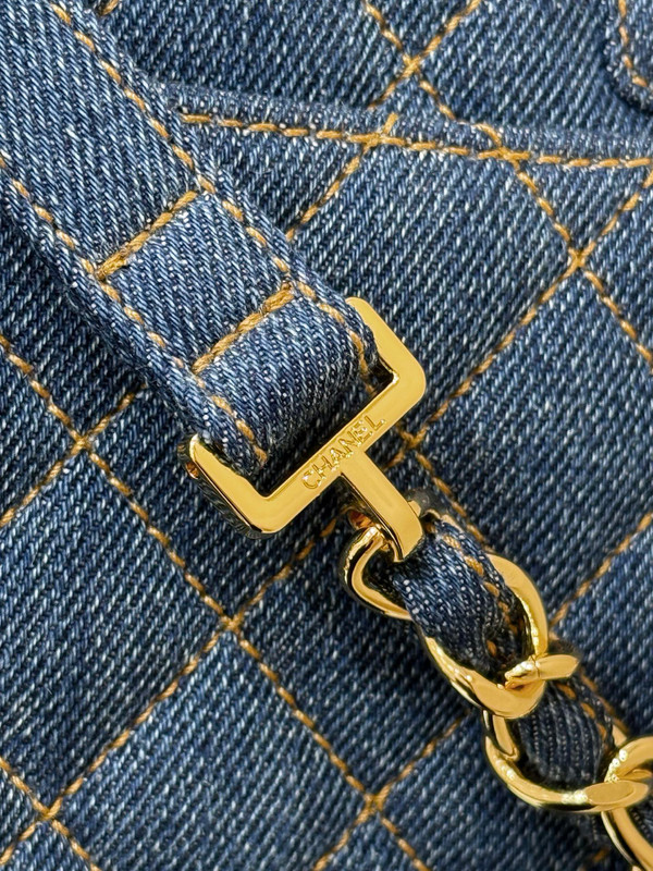 Chanel Vintage Denim Backpack 26cm Lambskin Leather, Blue