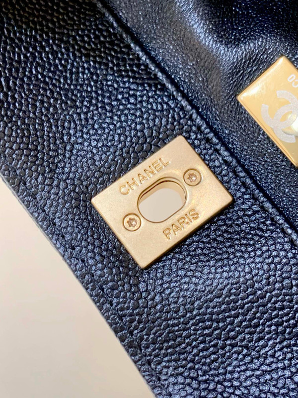 Chanel Hobo Bag 19cm Caviar Leather Spring Summer 2022C Bag Collection AS3223, Black