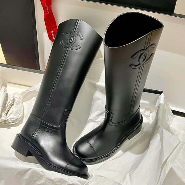 Chanel Knee High Boots Womens Calfskin 2024/2025 Métiers D'art Collection, Black