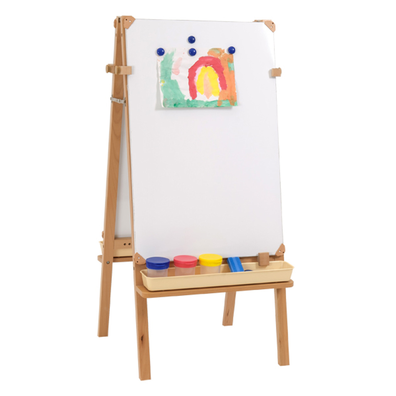Wooden Kids Easel with Paper Roll and Storage, Art Easel for Kids with