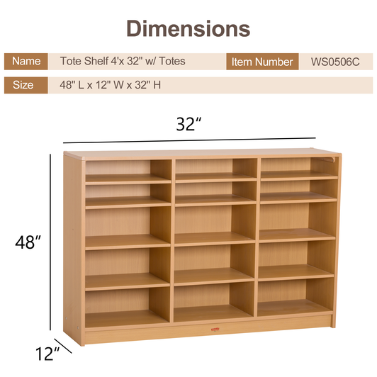 Tote Shelf 4'x 32"
