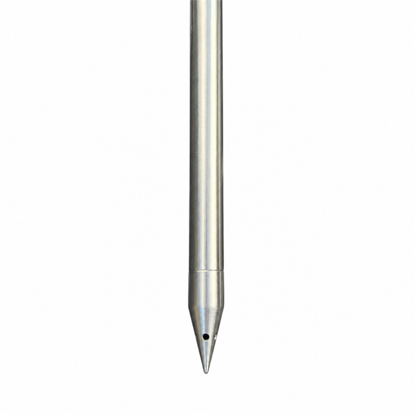 Close up of conical tip of root injector