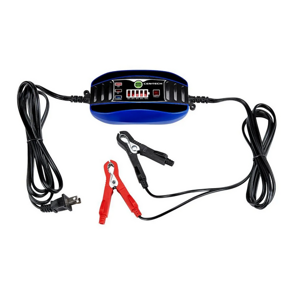 Full view with charger cord Cen-Tech 2AMP Battery Charger