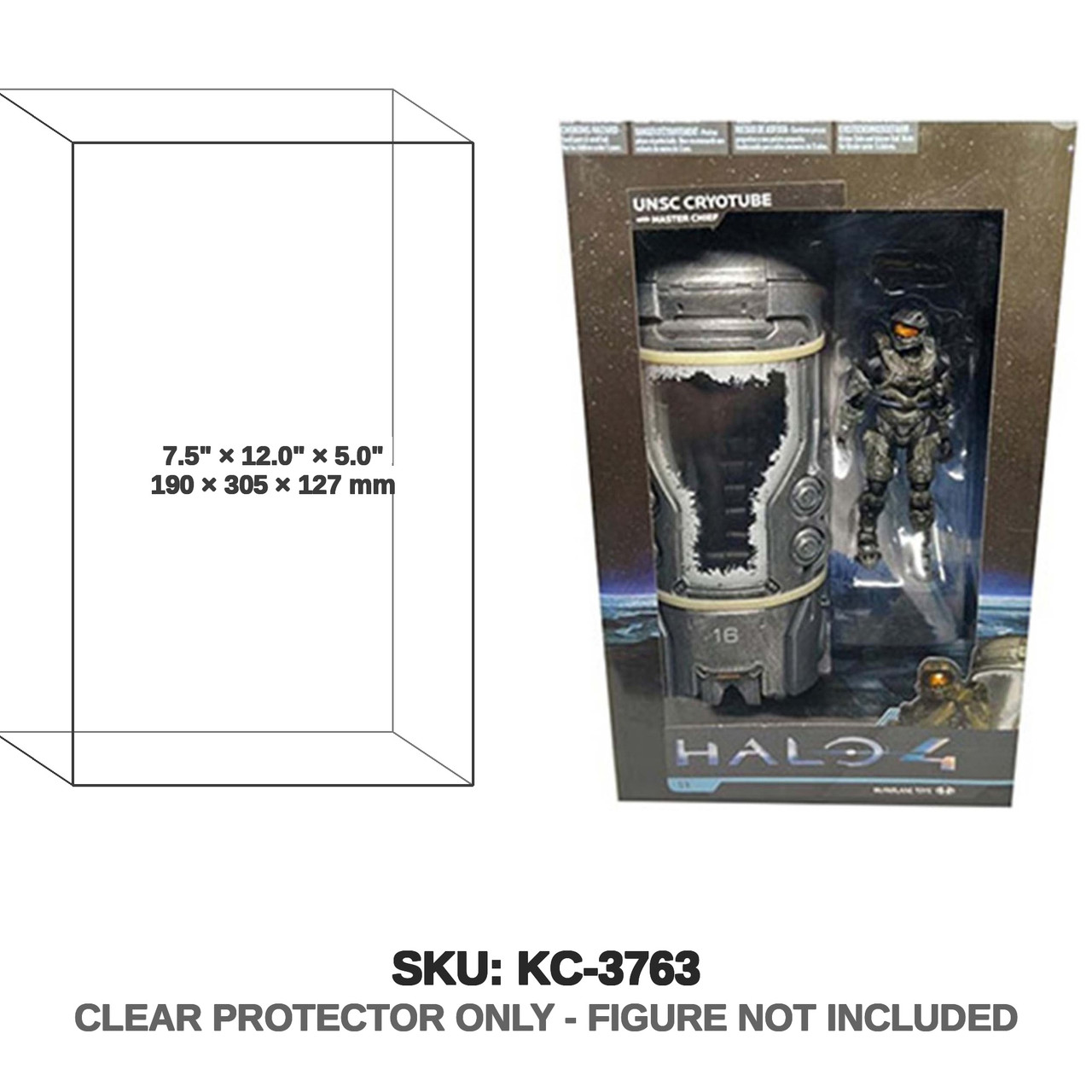 McFarlane Halo Chief and UNSC Cryotube