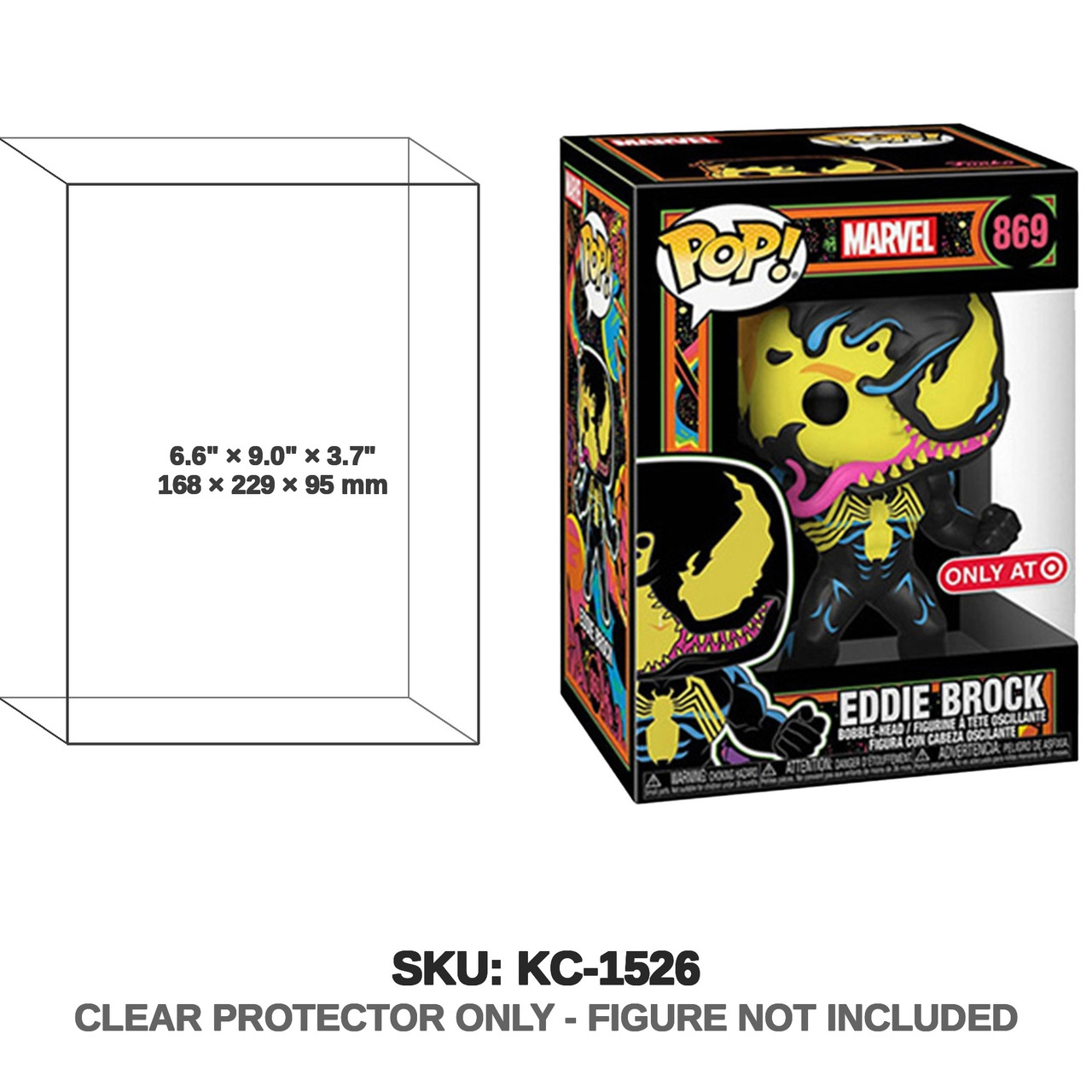 Funko Venom Eddie Brock Blacklight Pop and Tee