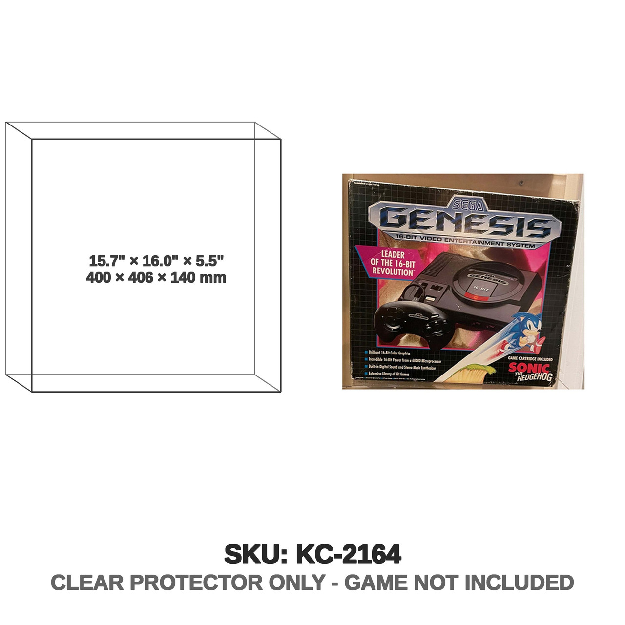 Sega Genesis - Sonic The Hedgehog Check the Size 15.75 x 16 x 5.5"