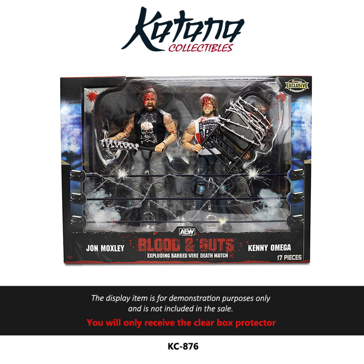 Katana Collectibles Protector For AEW Omega / Moxley Blood and Guts Exploding Barbed wire Deathmatch