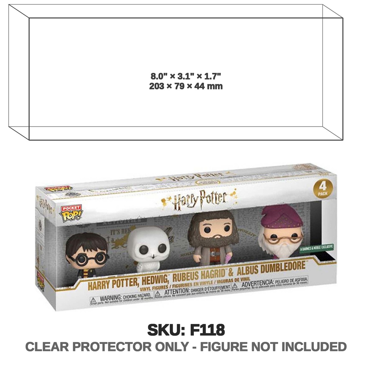 Funko Pocket Pop! Harry Potter 4 Pack - Harry Potter Hedwig Rubeus Hagrid Albus Dumbledore
