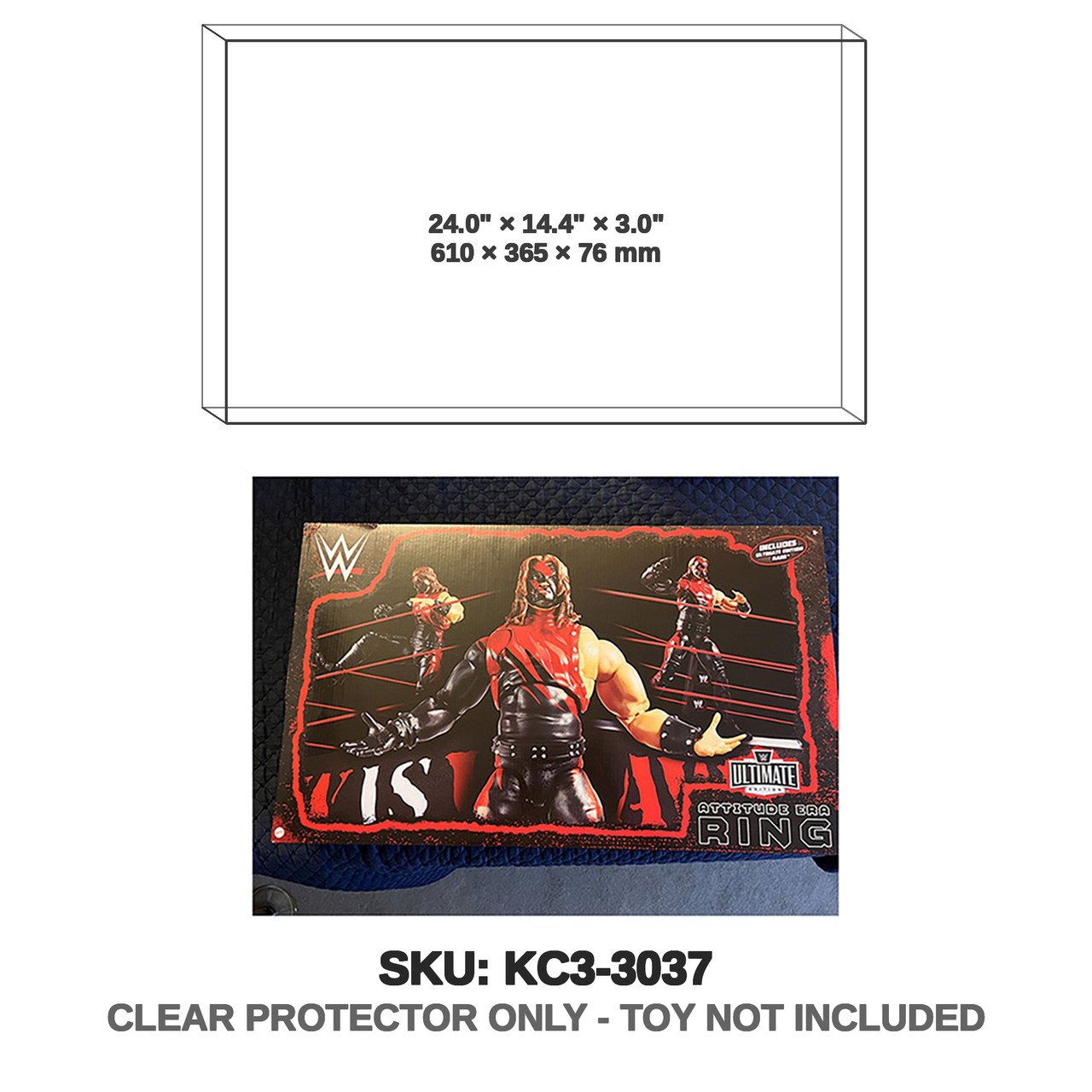 Mattel WWE Attitude Era Real Scale Wrestling Ring Playset with Kane Ultimate Edition Figure