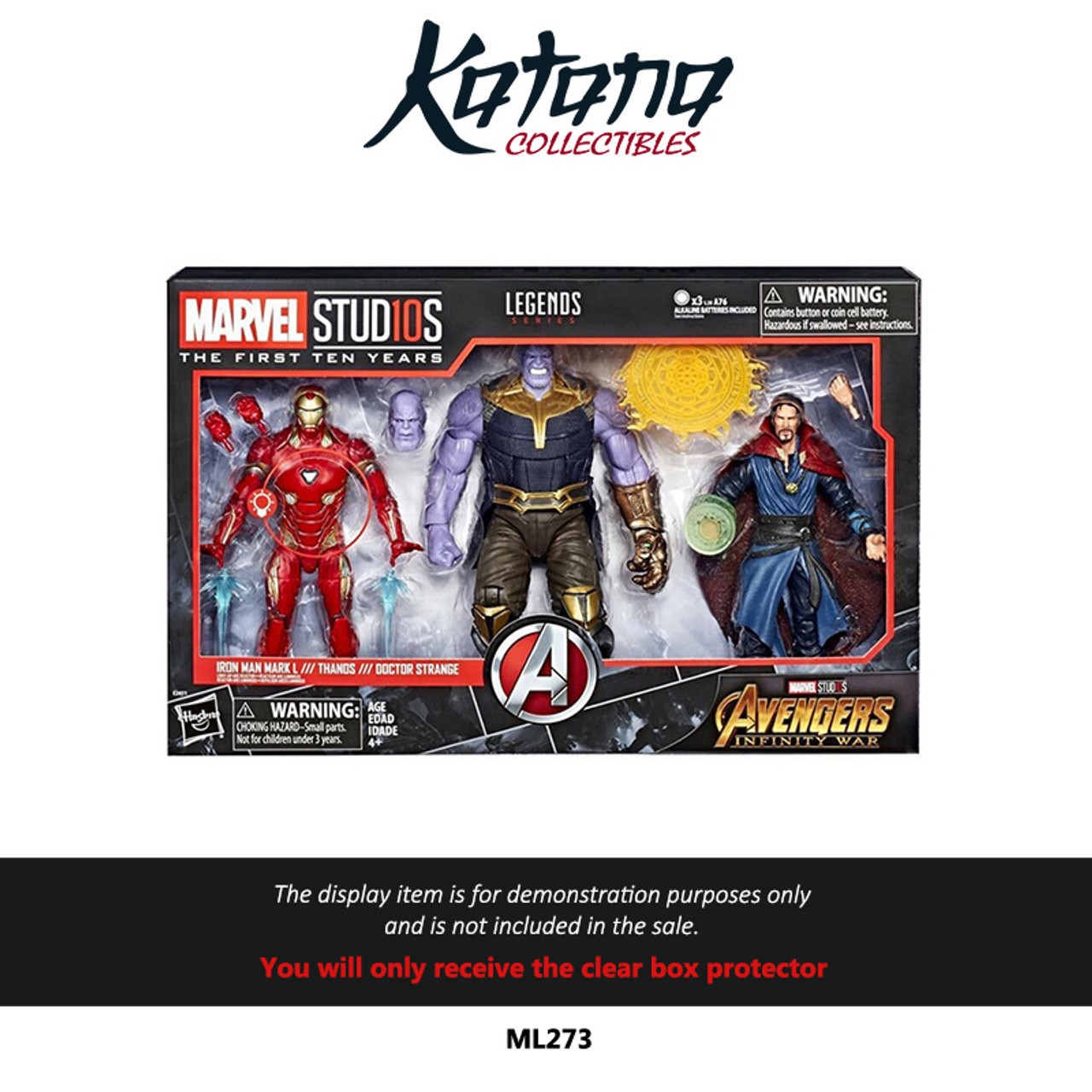 Katana Collectibles Protector For Marvel Legends Iron Man, Thanos & Doctor Strange 3-Pack Figures