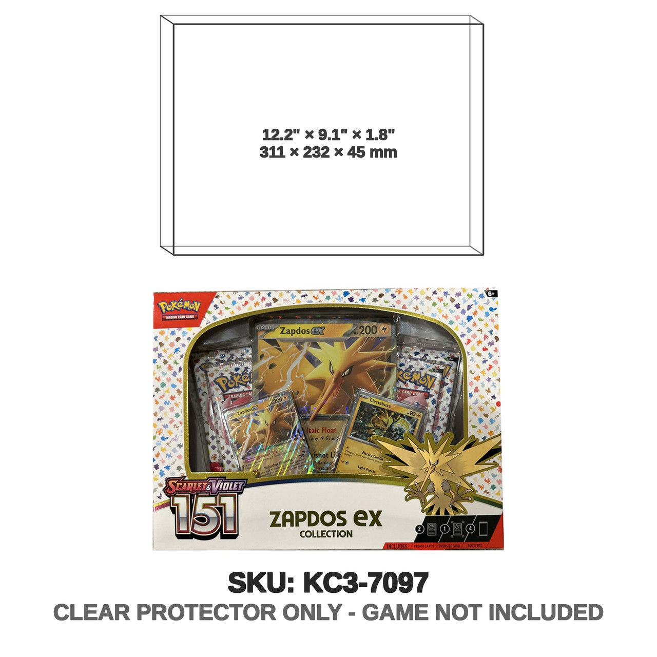 Protector For Zapdos EX Pokemon 151 Collection Box | Katana