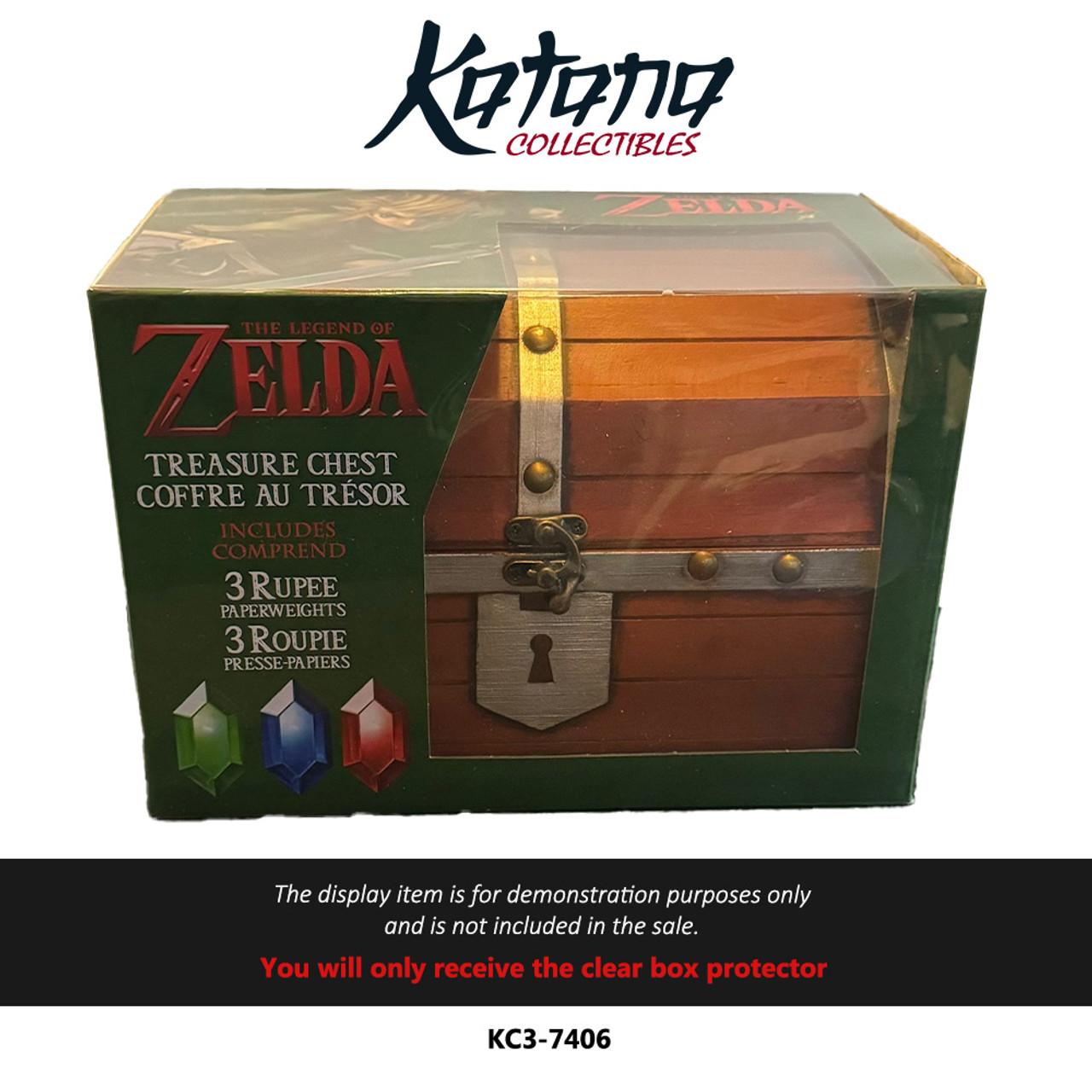 Katana Collectibles Protector For Pyramid America Nintendo Legend Of Zelda 3 Rupee Paper Weights Treasure Chest