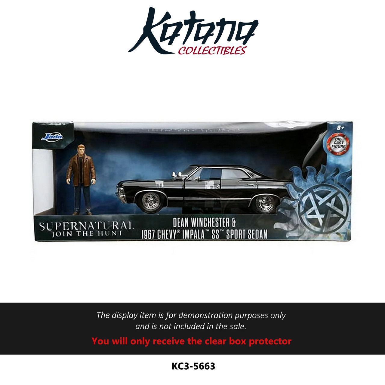 Katana Collectibles Protector For Jada Supernatural Dean Winchester & 1967 Chevrolet Impala SS Sport Sedan