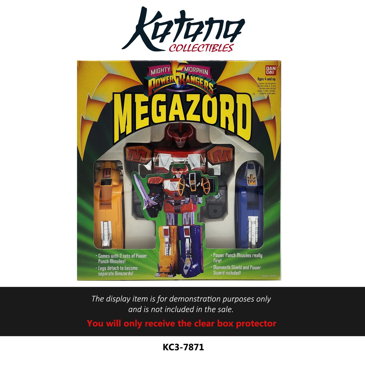 Katana Collectibles Protector For 1993 Bandai 2220 Mighty Morphin Power Rangers Megazord with Power Missiles