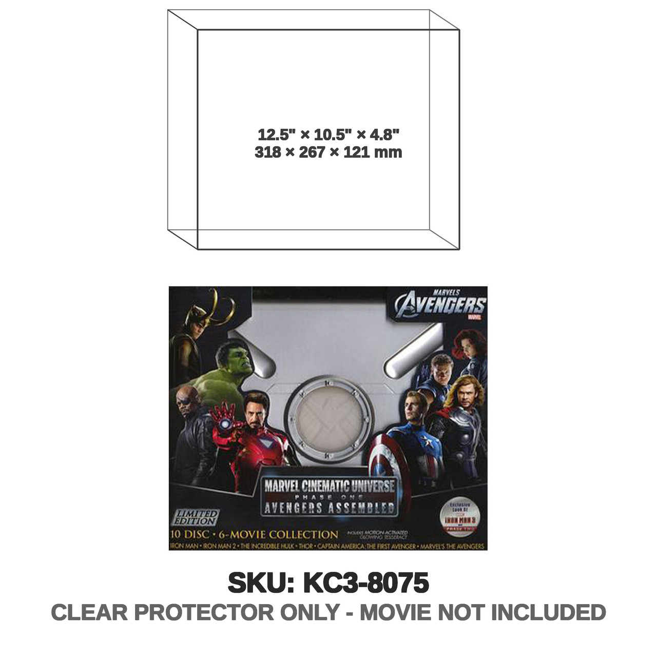 Marvel Cinematic Universe Phase 1 Set Avengers Blu-Ray Case