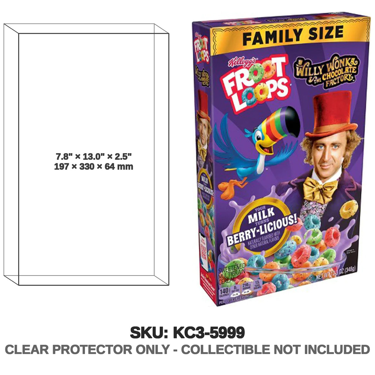 Willy Wonka Froot Loops Cereal Box Family Size