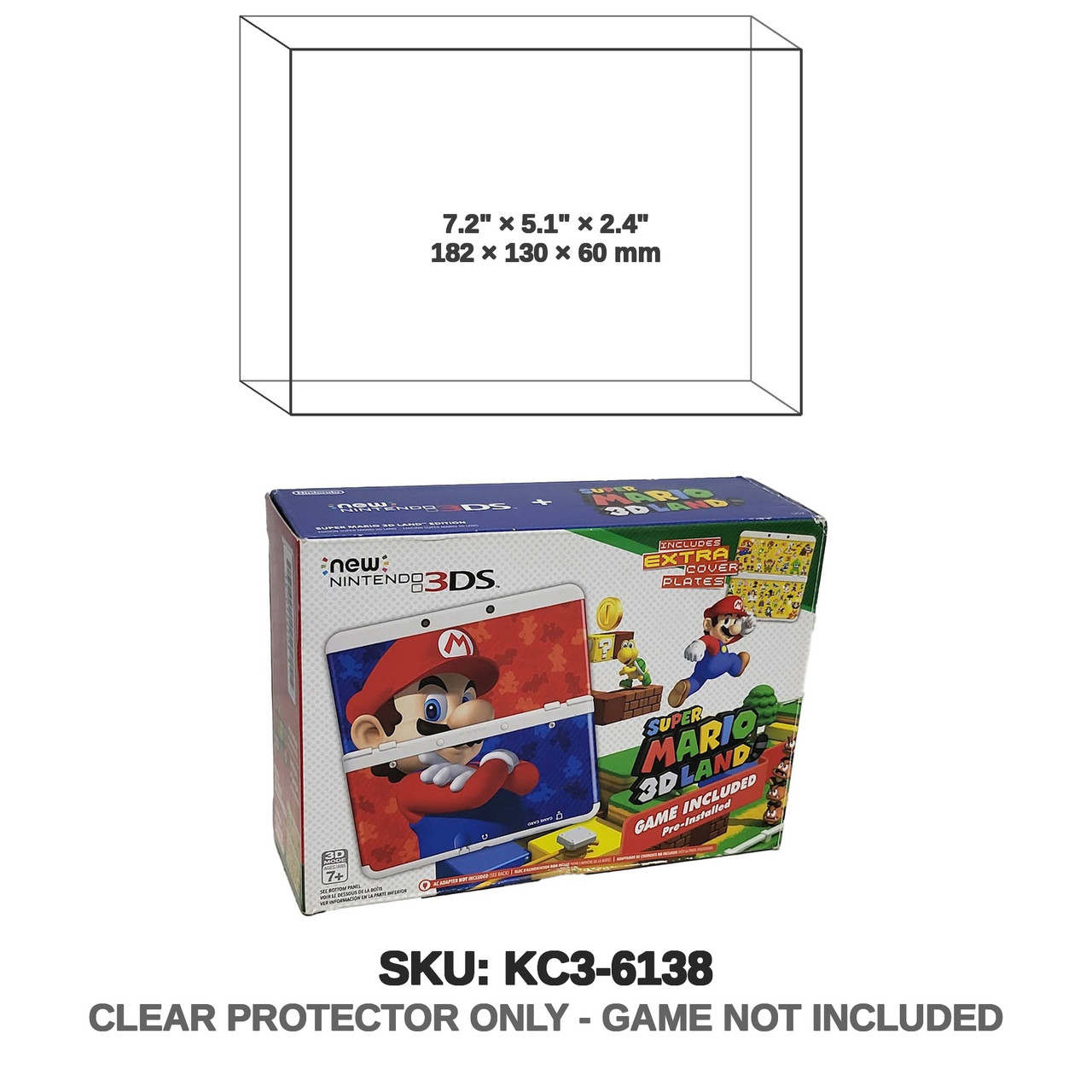 Super Mario 3D Land Nintendo 3DS with Cover Plates