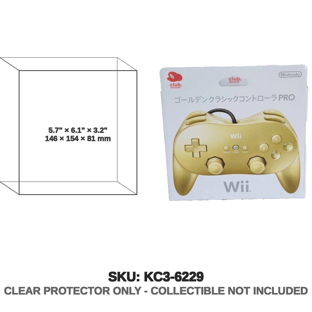 Nintendo Wii Remote Pro Gold Japanese Club Edition