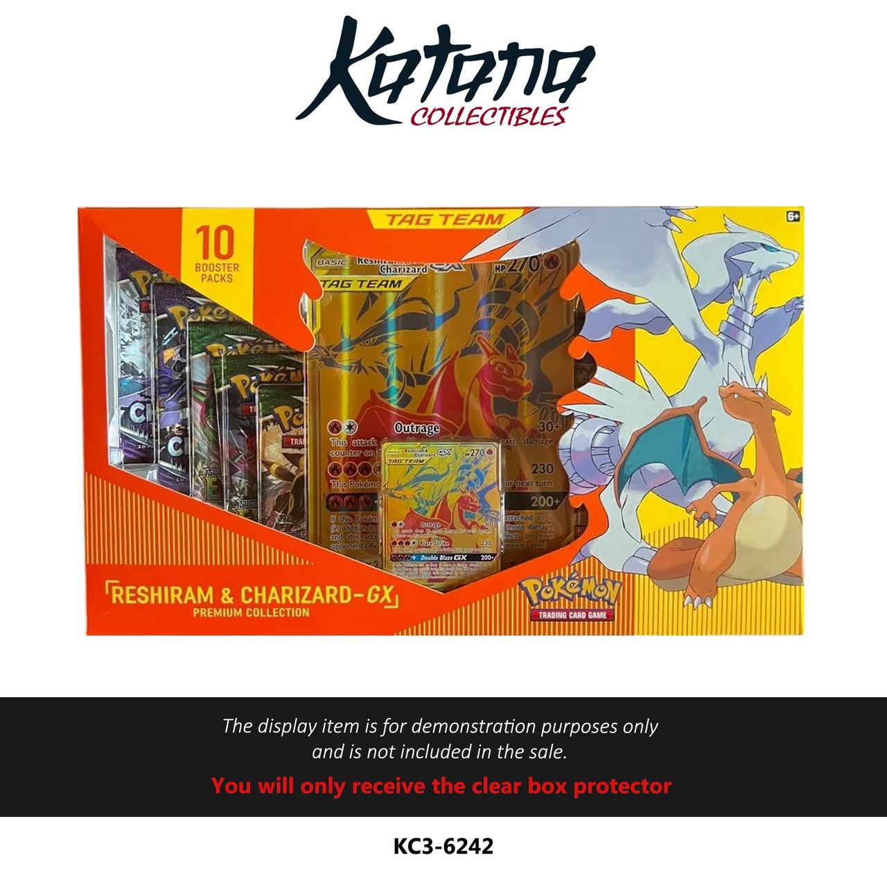 Katana Collectibles Protector For Pokemon Reshiram & Charizard Collection Box