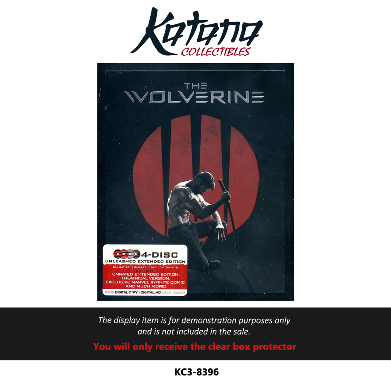 Katana Collectibles Protector For The Wolverine Exclusive 4 Disc Unleashed Extended Edition 3D Blu-Ray Dvd With Collectible Cards