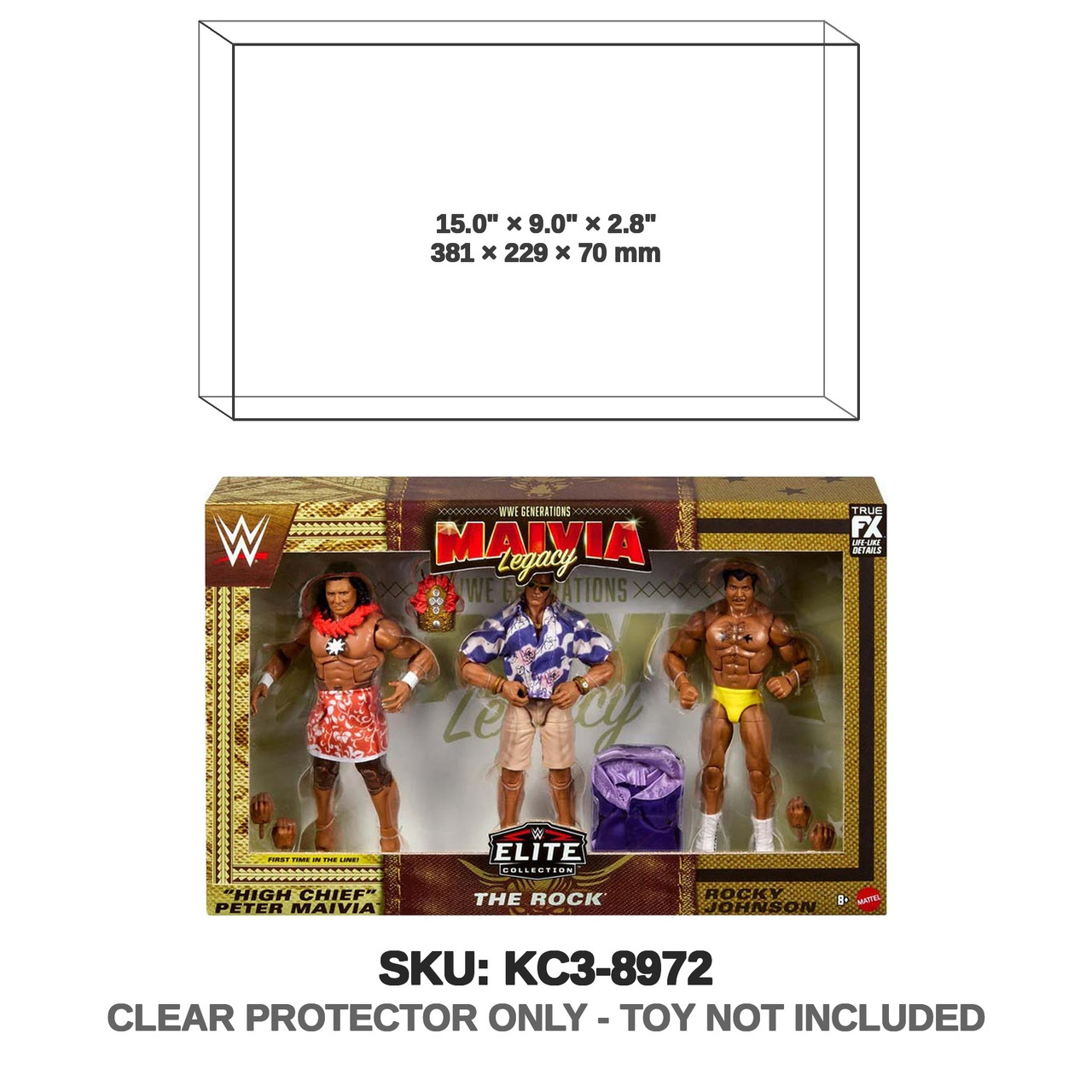 2024 WWE Mattel Elite Collection Walmart Exclusive Generations: Maivia Legacy 3-Pack: Rocky Johnson| The Rock & High Chief Peter Maivia