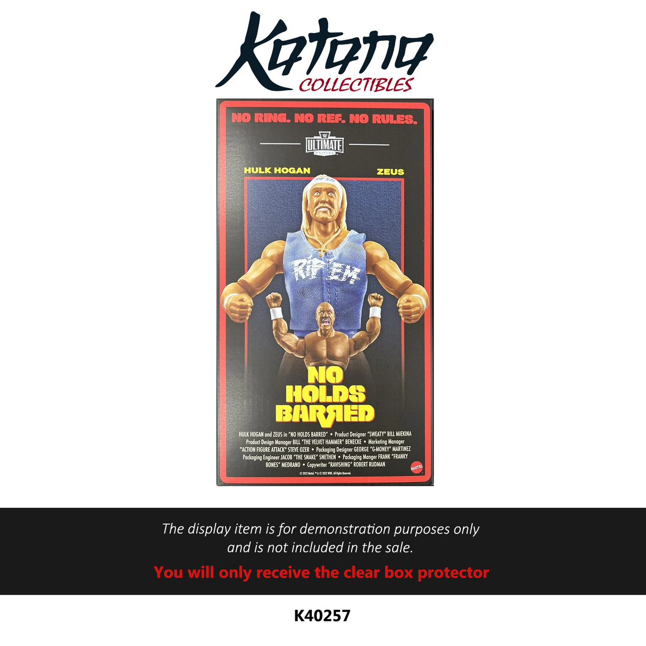 Katana Collectibles Protector For Mattel Wwe Ultimate Edition Sdcc 2022 Exclusive "No Holds Barred" - Hulk Hogan & Zeus (Interior Box)