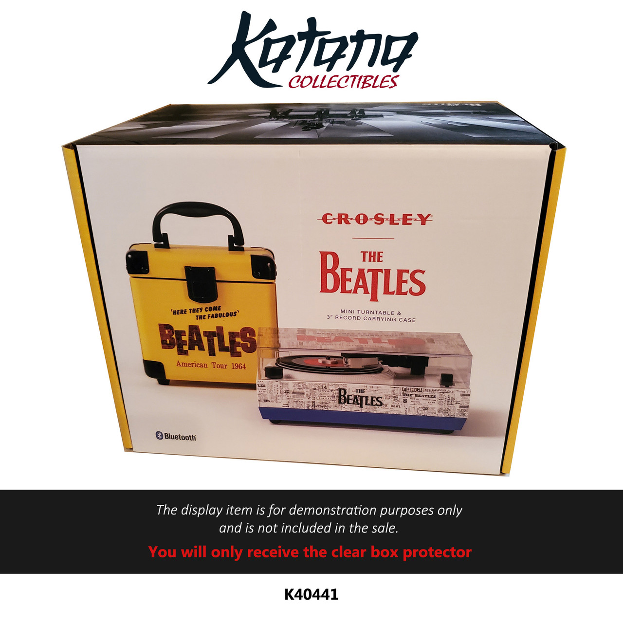 Katana Collectibles Protector For Crosley The Beatles Mini Turntable & 3" Record Carrying Case