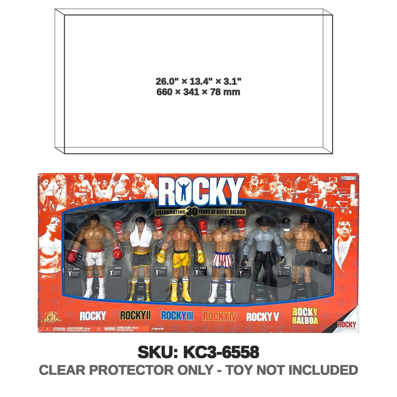 Jakks Pacific Rocky Celebrating 30 Years Of Rocky Balboa 6 Figure Set